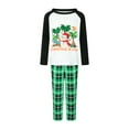 thumbnail image 2 of Family Matching Christmas Vacation Pajamas, SnowmanTree Print Long Sleeved Tops+Plaid Trousers Sleepwear Outfits, 2 of 10