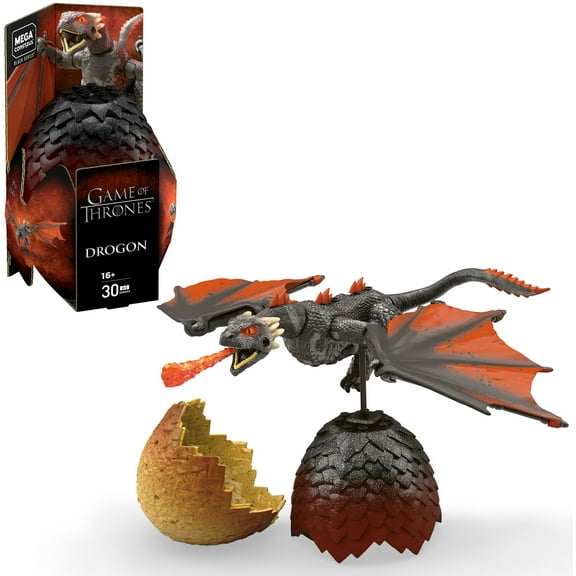 Mega Construx Game of Thrones Drogon Construction Set with character figures, Building Toys for Collectors (30 Pieces)
