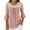 Pink, variant on Olyvenn Womens Ruffle 3/4 Sleeve Dressy Blouses Casual Crew Neck Double Layers Mesh Shirts Flowy Tunic Tops Black S