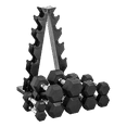 thumbnail image 2 of RUBBER HEX DUMBBELL SET 2.5 - 70lbs Dumbbell Pairs, 2 of 10