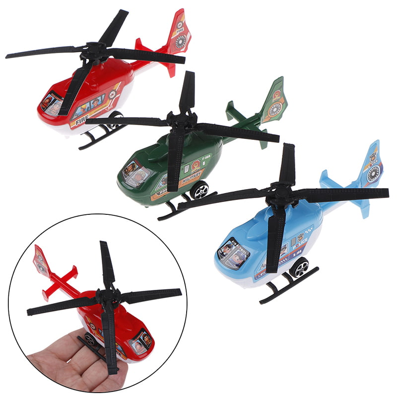 2pcs Pull Back Helicopter Toy Small Rotating Propeller Airplane Kids Toy Gift SL