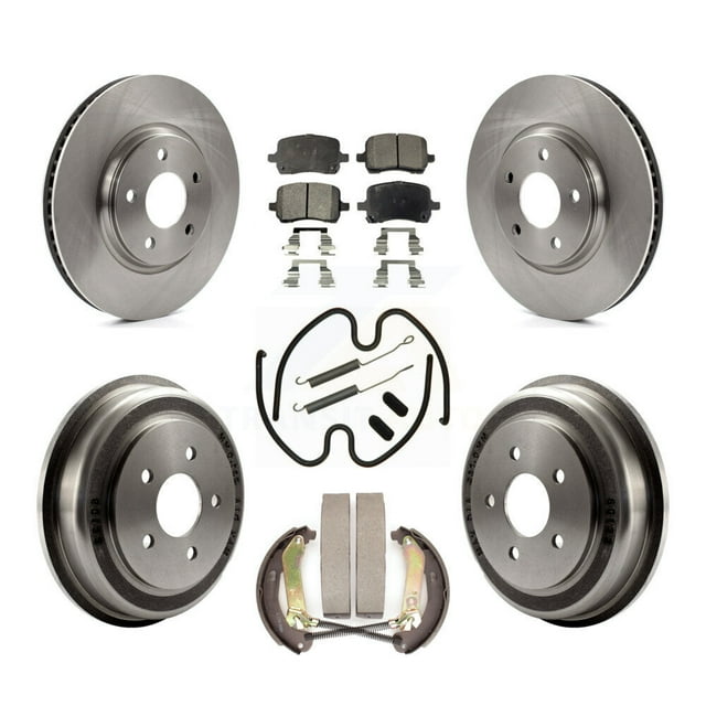 Transit Auto Front Rear Disc Brake Rotors Ceramic Pads and Drum Kit (7Pc) for Car Chevrolet Malibu K8T-104020