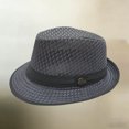 thumbnail image 2 of PRINxy Men's Breathable Mesh Trilby Fedora Sun Hat, Lightweight UV Protective Cap for Summer Beach Outdoor Travel Casual Wear Dark Gray, 2 of 4