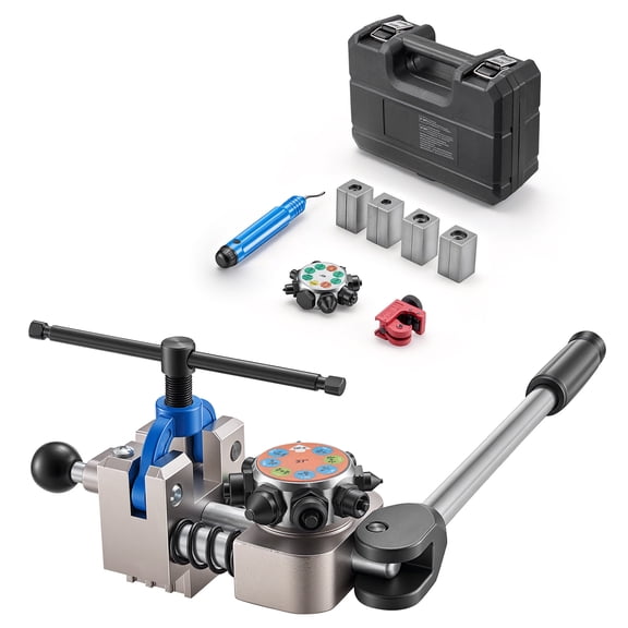 KFFKFF Professional Brake Line Flaring Tool Kit, 45° & 37° Double Flare and Bubble Flare Tool for 3/16", 1/4", 5/16", 3/8" Copper, Aluminum, and Thin Steel Tubing