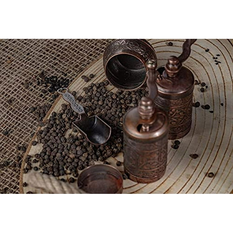 Salt And Pepper Grinder Set - Herb Grinder - Pepper Grinder Mill - Pepper  Mill - Spice Grinder - Salt Grinder - Coffee Bean Grinder - Spice Grinder  Manual (Antique Copper) 