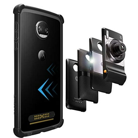 CaseWe - Motorola Moto Z2 Force Protective Bumper Case Cover/Compatible With Moto Mods - All Matte Black