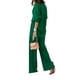 thumbnail image 5 of SAYOO Traje de 2 piezas para mujeres, camisa de manga larga con solapa + traje de pantalones anchos SAYOO moda, 5 of 7