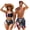 American Flag Eagle, variant on Green Fire Matching Bathing Suits for Couples Trendy Womens Bikini Sets Sexy Tie Knot Quick Dry Summer Shorts Swimwear for Women Men Summer Couples Swimsuits Matching Sets-S