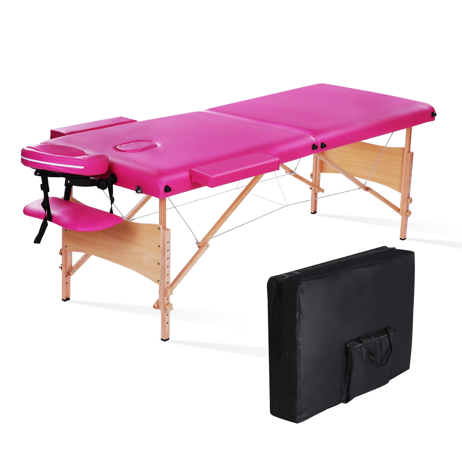Buy Maxkare Portable Massage Table 84 Inch Massage Bed Spa Bed Lash Bed 2 Fold Facial Bed Wooden 