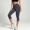 thumbnail image 3 of Capri Leggings for Women High Waisted Full Length Soft Yoga Pants for Workout Tummy Control Yoga Pants (Grey S), 3 of 4