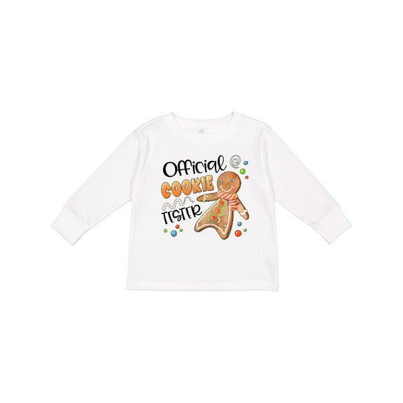 Inktastic Official Cookie Tester Cute Gingerbread Boys or Girls Long Sleeve Toddler T-Shirt