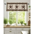 thumbnail image 2 of Country Star Valances for Windows Farmhouse Texas Star Vintage Wood Grain Valance Rod Pocket Light Filtering Short Window Treatments Curtains for Kitchen Bathroom Living Room Bedroom, 42 x 18 Inch, 2 of 7