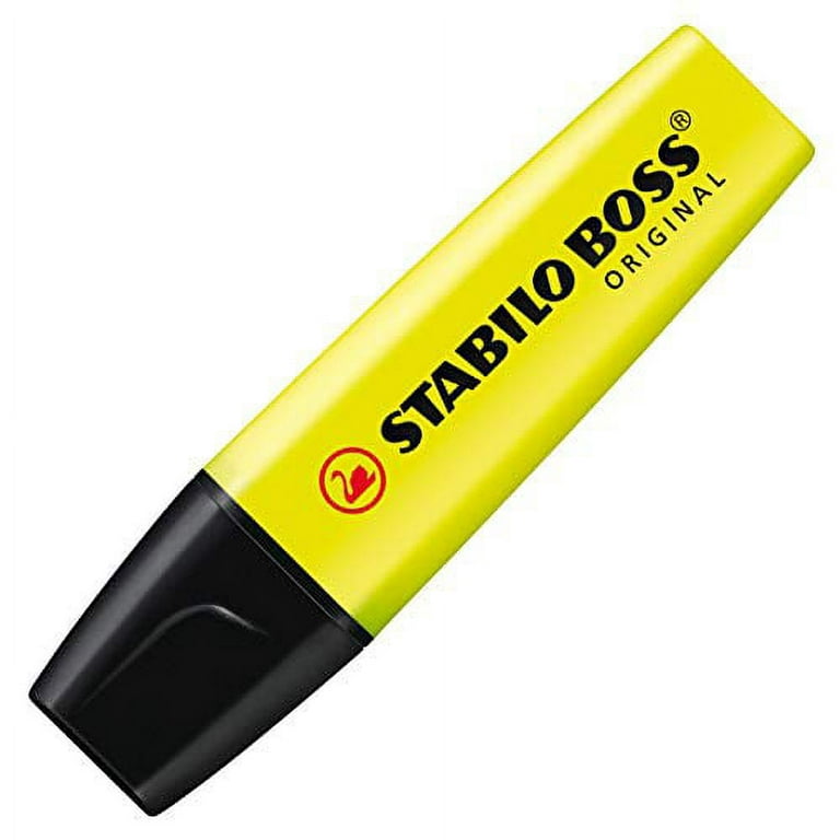 STABILO Boss Original Highlighter Pens Chisel Tip 2-5mm Line - Assorted  Colours (Pack of 4)