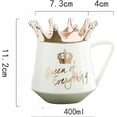 thumbnail image 2 of Farcauo Queen of Everything Mug with Lid Sweet White Mug with Crown Coffee Mugs Gift with Spoon & Coaster 12 oz Ceramic Cup Birthday Gift for Women Girls Mom Girlfriend Mothers Day Gifts for Women, 2 of 7