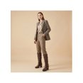 thumbnail image 5 of BLISSFUL STEP Women's Slouch Buckles Biker Boots Chunky Heels Knee High Boot Brown 6, 5 of 8