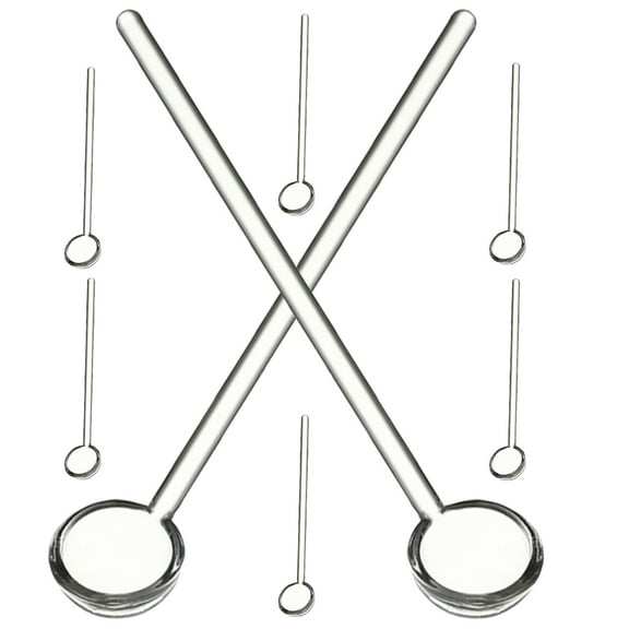 8pcs Glass Teaspoons Clear Espresso Spoons Mini Coffee Spoons Stirring Rods for Tea Sugar Home Bar Party Use