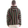 thumbnail image 3 of Baja Joe Striped Rasta Hoodie Woven Eco-Friendly Pullover, 3 of 3