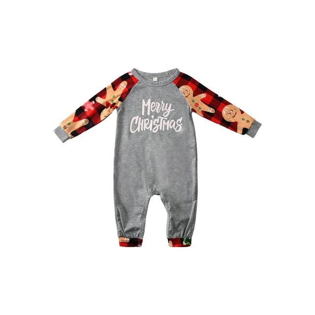 Diconna T-shirt à Lettres Mignon et Pantalon à Imprimé de Noël Pyjama Parent-Enfant
