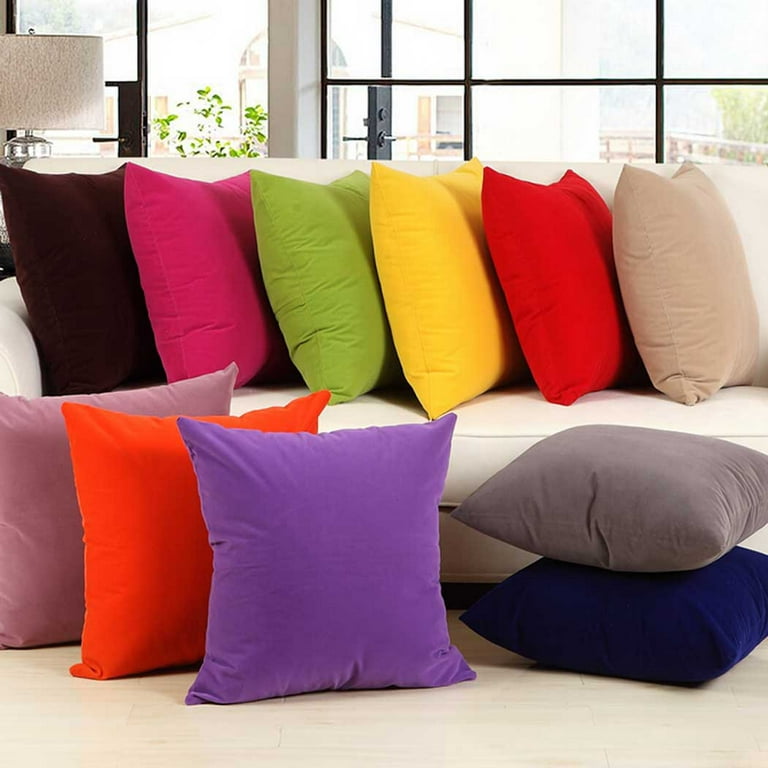 Coliang Throw Pillow Case, Colorful Multi-Color Optional Soft Plain Cushion  Solid Pillow Sofa Cushion Office Cushion Pillow Cover 50x50CM(No Insert) 