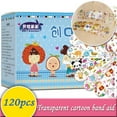 thumbnail image 3 of 120PCS Cartoon Disposable Band Aids - PE Material, 72x19mm, Waterproof Breathable, Disposable Abacterial, for Topical Bleeding/Inflammation Care, 3 of 5