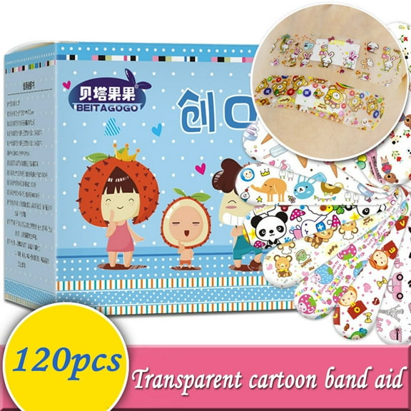 Mother's Day Sale- 120PCS Cartoon Disposable Square type Band Aid Adhesive Bandages