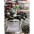 thumbnail image 4 of Outdoor Tablecloth with Umbrella Hole and Zipper, Black Dinosaur Round Table Cloth 54 Inch Waterproof Tablecloth, Vintage Letters Farm Animals Picnic Table Cover for Patio Camping, 4 of 7