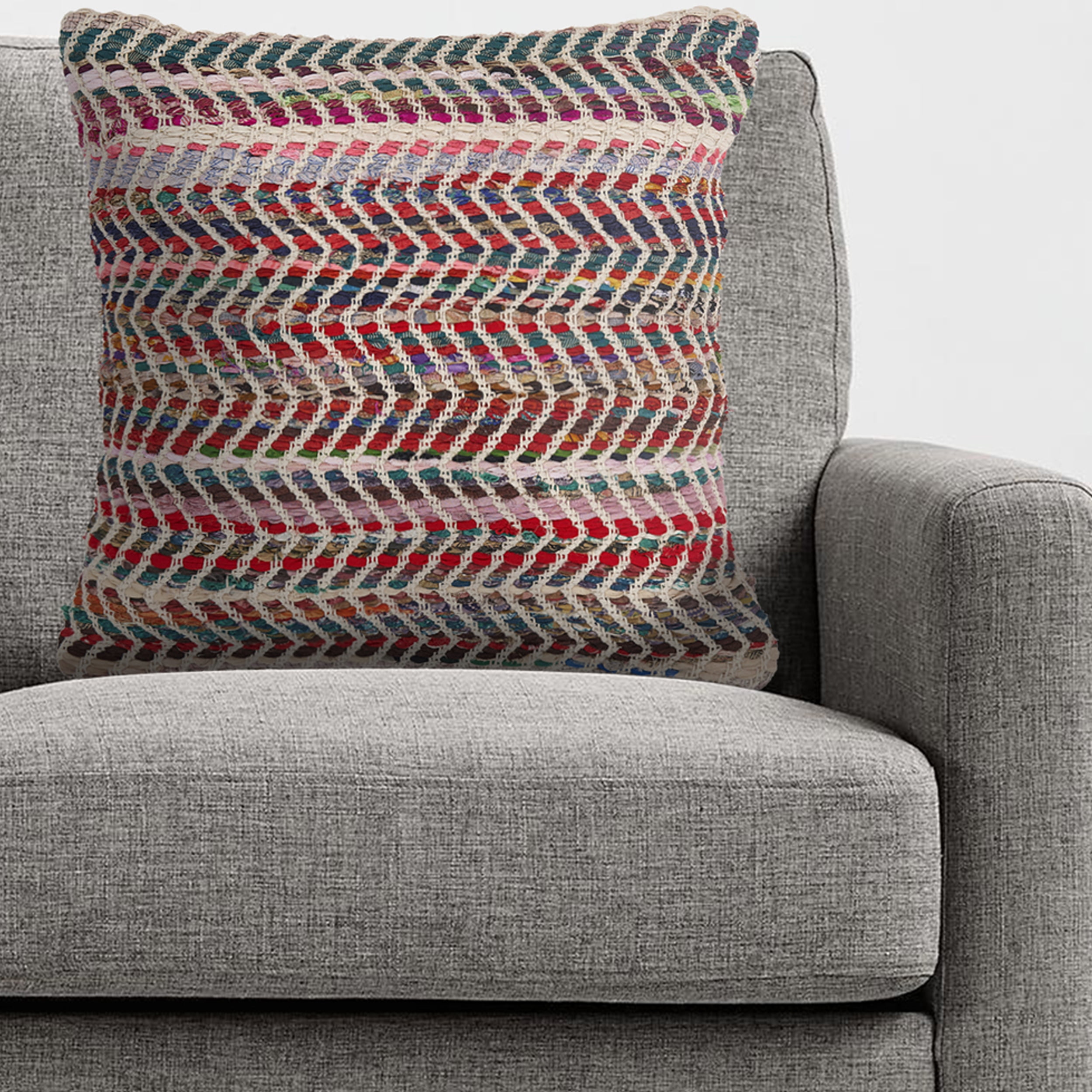 Ox Bay Nomad 18" x 18" Rainbow Chevron Striped Performance Blend Adult Decorative Throw Pillow Cover