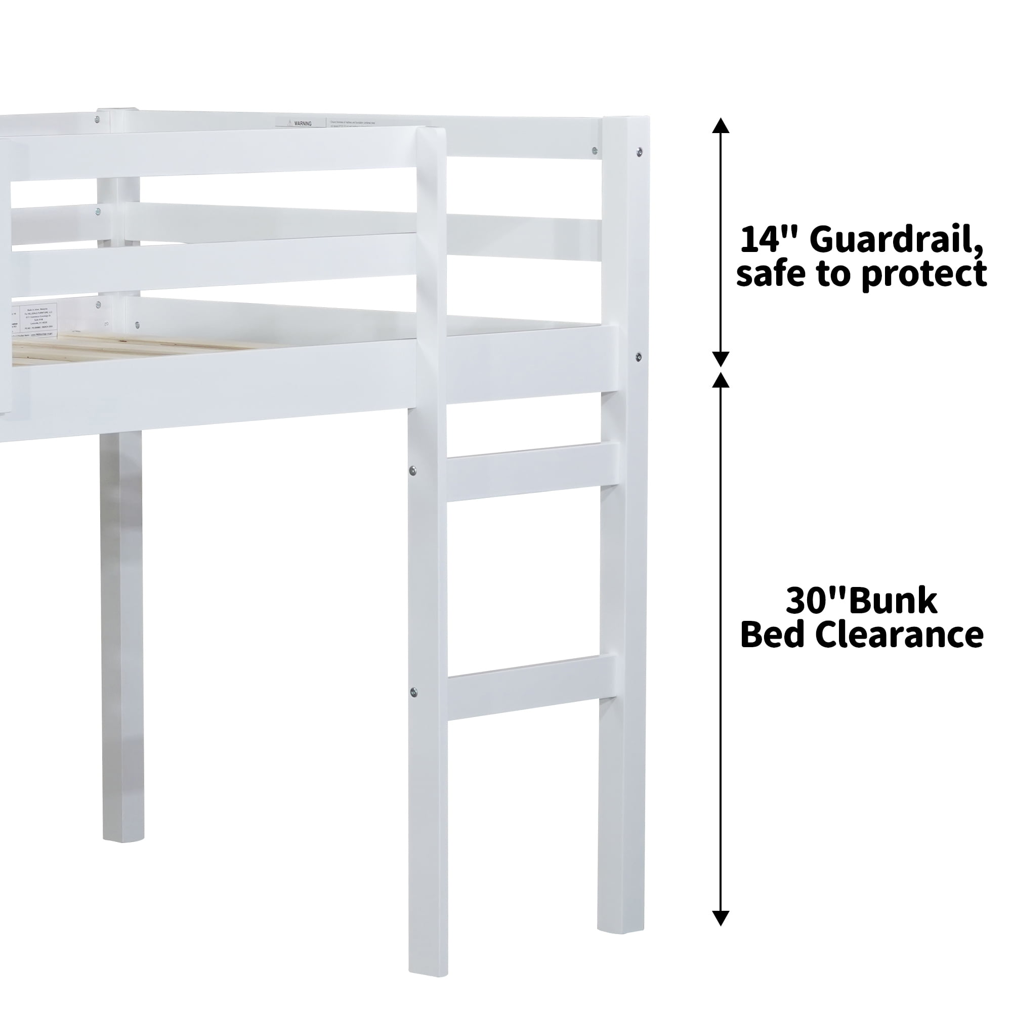 Alvantor Twin Size Loft Bed Wood Loft Bed with Stairs for Kids Boys Girls, No Box Spring Needed, White