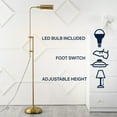 thumbnail image 3 of JONATHAN Y Zinnia 63" Industrial Minimalist Height-Adjustable Iron Pharmacy LED Floor Lamp, Brass Gold, 3 of 10