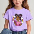 thumbnail image 2 of GreatBaby T-shirt Respirant pour Enfants à Manches Courtes pour Garçons Filles Saison de la Rentrée Col Rond Manches Courtes Hauts Décontractés Polyvalents pour l'Extérieur (Violet#3, 9 Ans), 2 of 7