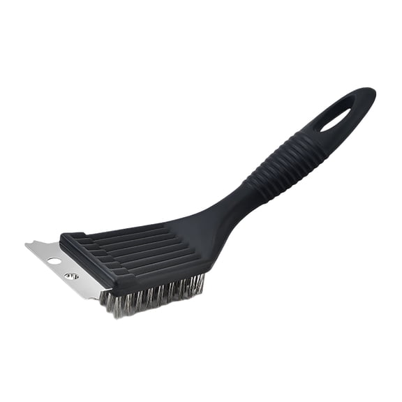 BPPEG Grill Brush and Scraper, Barbecue Grill Cleaning Brush, Handle Grill Brush BBQ Cleaner Accessories for Outdoor Grill, Sturdy and Easy Clean (Black)