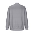 thumbnail image 5 of IYTR Men's Round Neck Sweatshirt Solid Color Long Sleeve Zipper Pullover Sweatshirt Loose Fashion Casual Sweater Gray M, 5 of 6