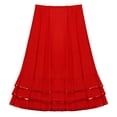thumbnail image 4 of MSemis Kids Girls Ballet Rad Character Skirt Ballerina Dancewear Vintage Full Circle Flamenco Long Skirt Red 10, 4 of 6