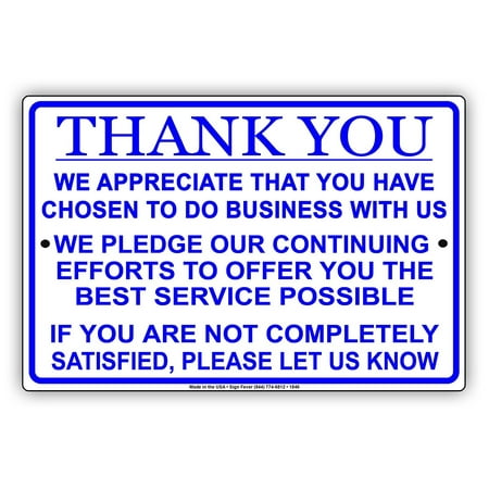 Thank You We Appreciate Your Business We Pledge To Offer You Best Service If Not Satisfied Please Let Us Know Notice Aluminum Metal 8