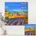 thumbnail image 4 of Designart ' Sunflower and Lavender Fields ' Traditional Canvas Wall Art Print, 4 of 4
