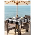 thumbnail image 3 of Outdoor Tablecloth with Umbrella Hole for Patio/Picnic/Party/Camping, Black Grey Plaid Waterproof Table Cloth Square Cover Washable, Modern Abstract Ombre Gingham Checkered (60"x 60"), 3 of 8