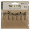 Prima Marketing Decorative Paper Clips .75" 6/Pkg-Floral, Pk 3, Prima Marketing