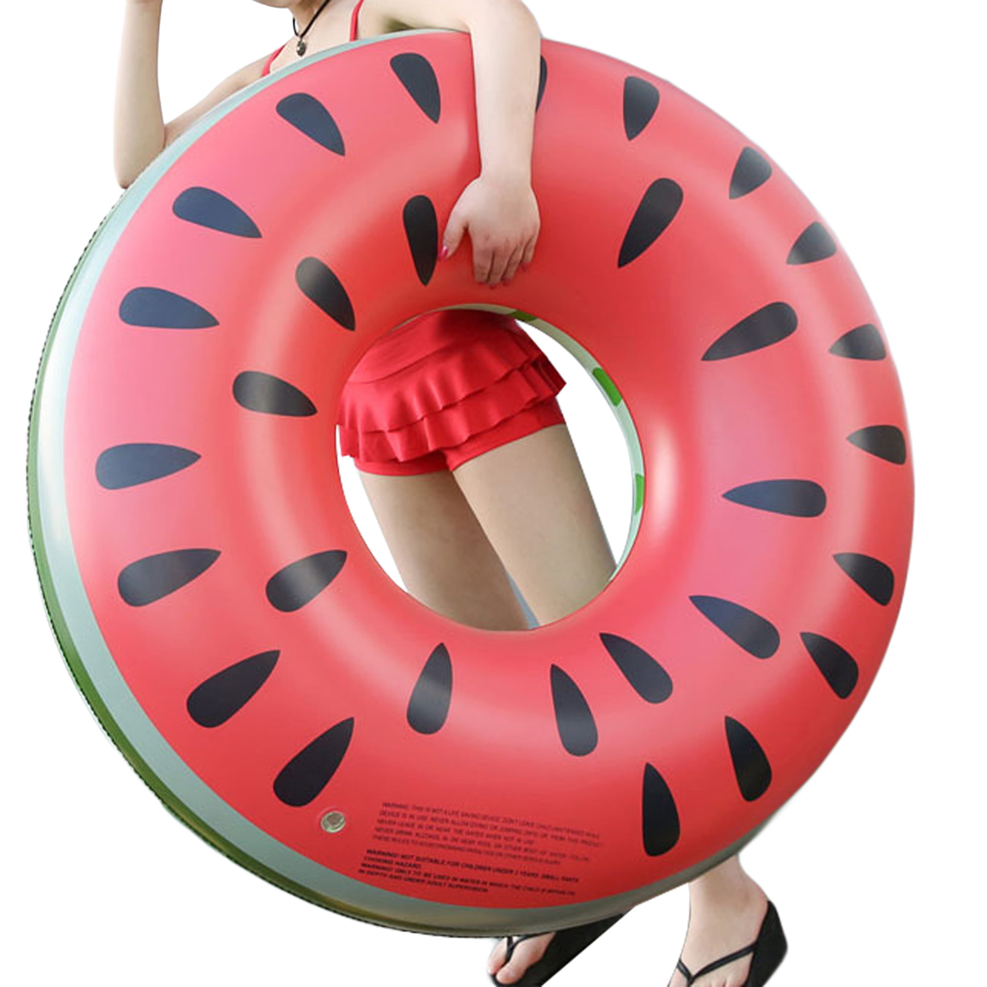 Summer Swimming Pool Beach Inflatable Watermelon Swim Ring Adult Fruit Swim Ring 