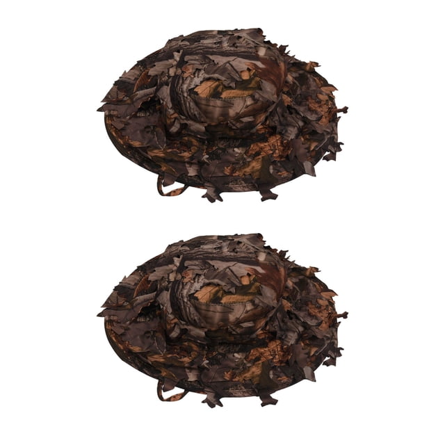 2X Sombrero de Caza de Camuflaje con Bionic 3D Gorra de Caza de Hojas de árbol Real Sombrero de Pesca para Exteriores