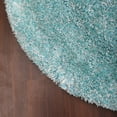 thumbnail image 4 of Rugsotic Carpets Hand Tufted Shag Polyester Eco-Friendly Area Rugs - 10'x10', Round, Turquoise White, Plain Solid Design, High Pile Handmade Anti Skid Rugs for Living Room, Bed Room K00111, 4 of 6