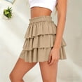 thumbnail image 6 of yillto Womens Shorts Skirts Ruffle High Waist Wide Leg Loose Shorts Summer Lightweight Flowy Shorts, 6 of 7