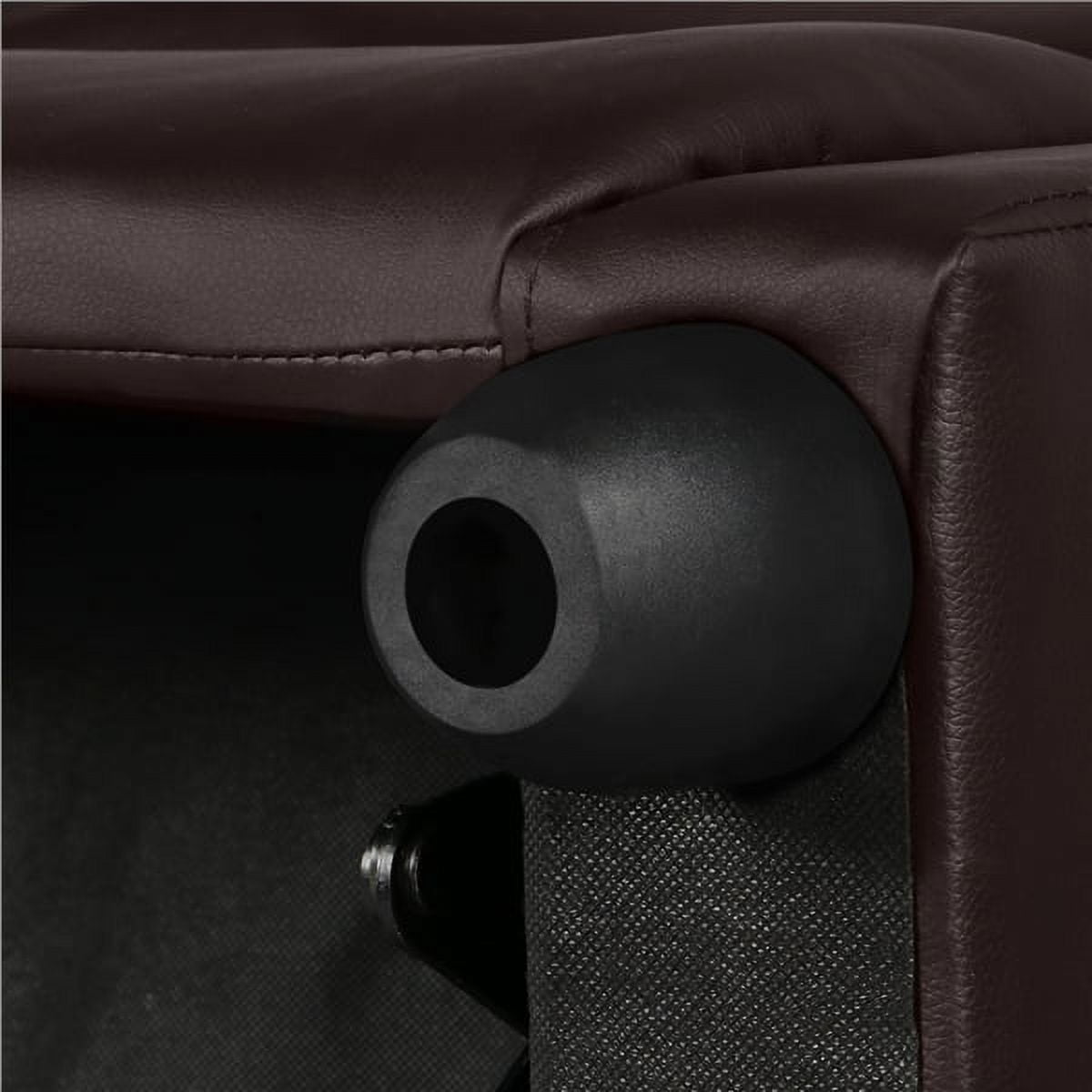 Alden Design Faux Leather Push Back Theater Recliner Chair with Footrest for Living Room, Brown
