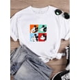 thumbnail image 1 of Disney Cartoon Clothing Casual Tee Shirt Mickey Mouse Women Holiday Summer Short Sleeve Print Fashion Graphic T-shirtsXXXL Gao Jinjia LED, 1 of 2