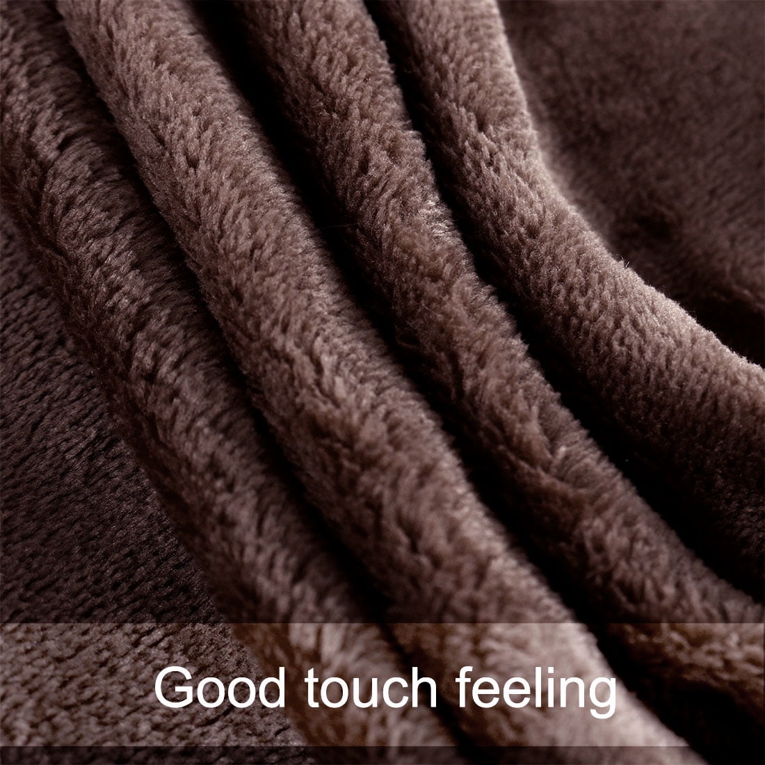 Unique Bargains Fuzzy Plush Flannel Fleece Throw Blanket Chocolate 78" x 90"