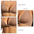 thumbnail image 6 of Sarapandan Women Bra Deep V Neck Wireless Seamless 3/4 Cup Push Up Breathable Front Close T Shirt Bra Cream Coffe XL, 6 of 7