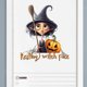 thumbnail image 3 of 2024 Halloween New Witch Pumpkin Head Wall Sticker, 3 of 5