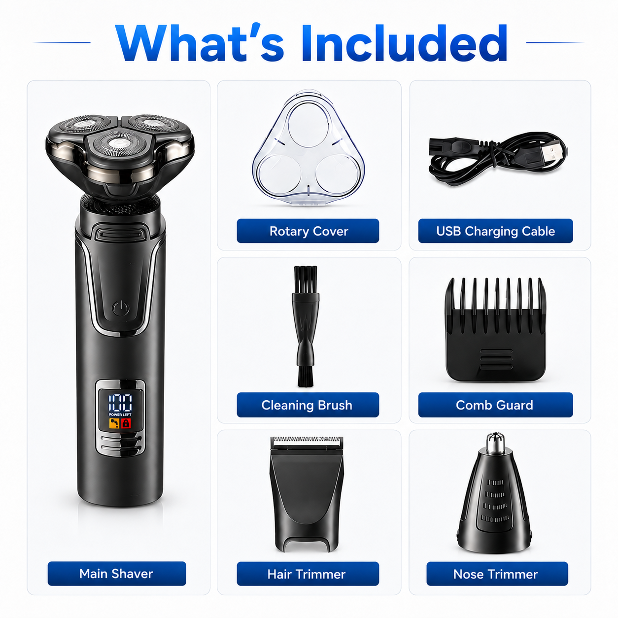 Michpong 3-in-1 Electric Razor, 5D Floating Head Grooming photo 8
