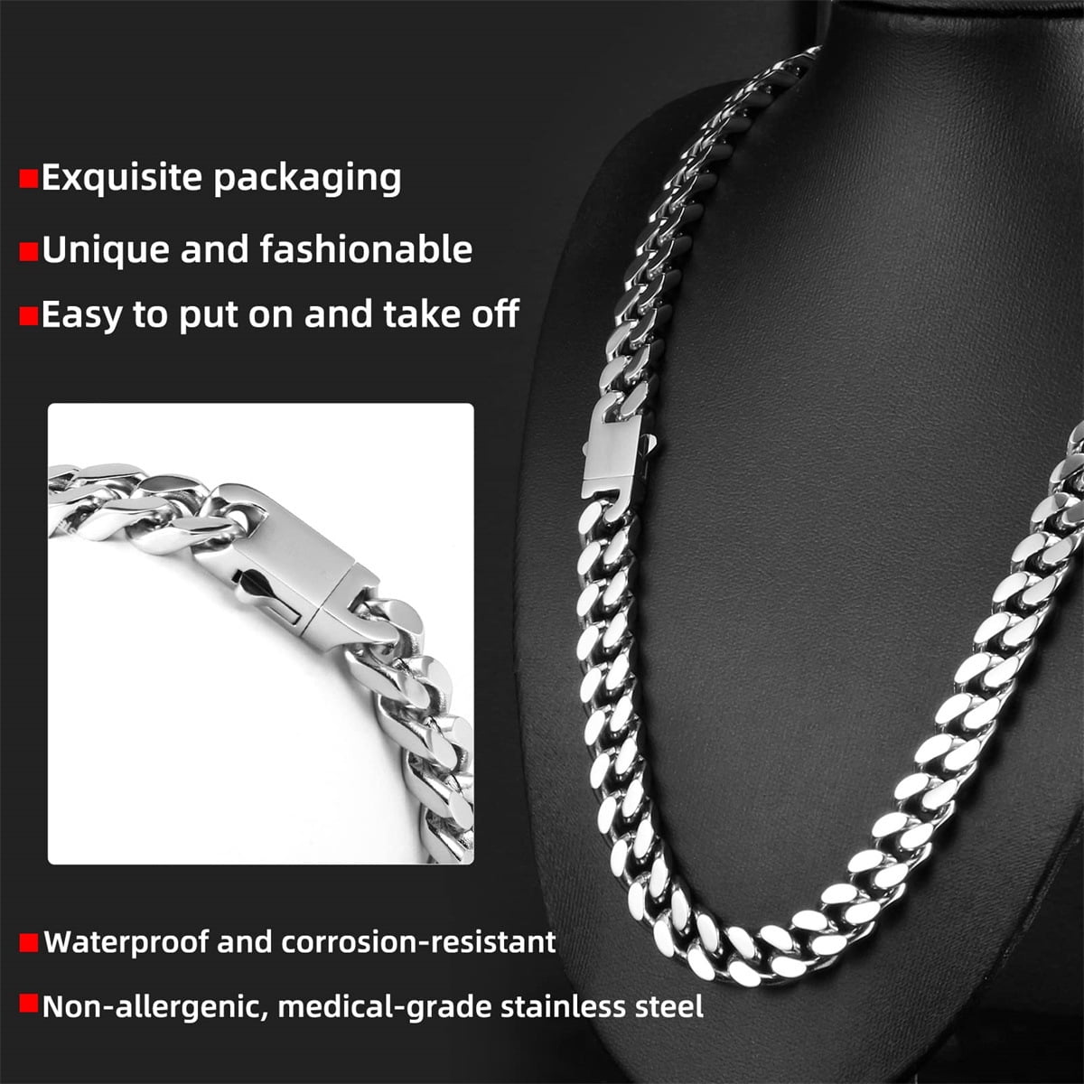 Italian Solid 18k Gold Over 925 Sterling Silver Chain Necklace for Men Women, 3.5mm, 5mm Diamond Cut Cuban Link Chain, Sturdy & Shiny & Not Easy to Fade & Comfortable 16 18 20 22 24 26 Inch