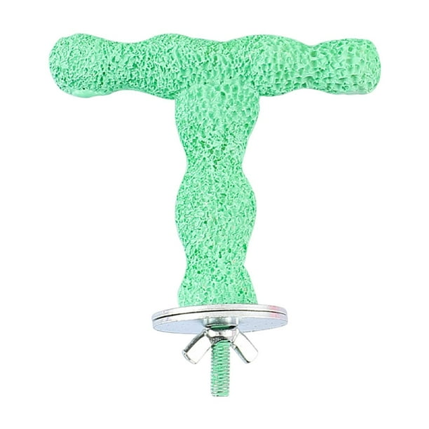 Soporte para percha de pájaros, soporte para percha de jaula de pájaros, soporte para loros, molinillo de patas para canarios Verde