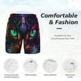 thumbnail image 5 of Lsque Mens Swim Trunks Futuristic Cat Warrior Pattern - Bathing Suit Compression Liner - Beach Swim Shorts Swimwear - (S-3XL) - Stretch Quick Dry -X-Large, 5 of 9